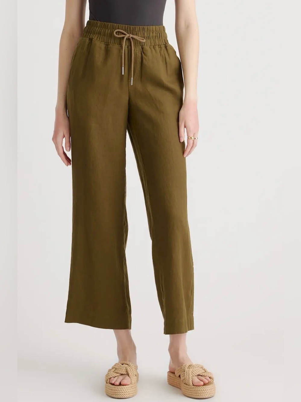 Quince 100% European Linen Wide Leg
Pants Martini Olive- XL - Picture 4 of 13